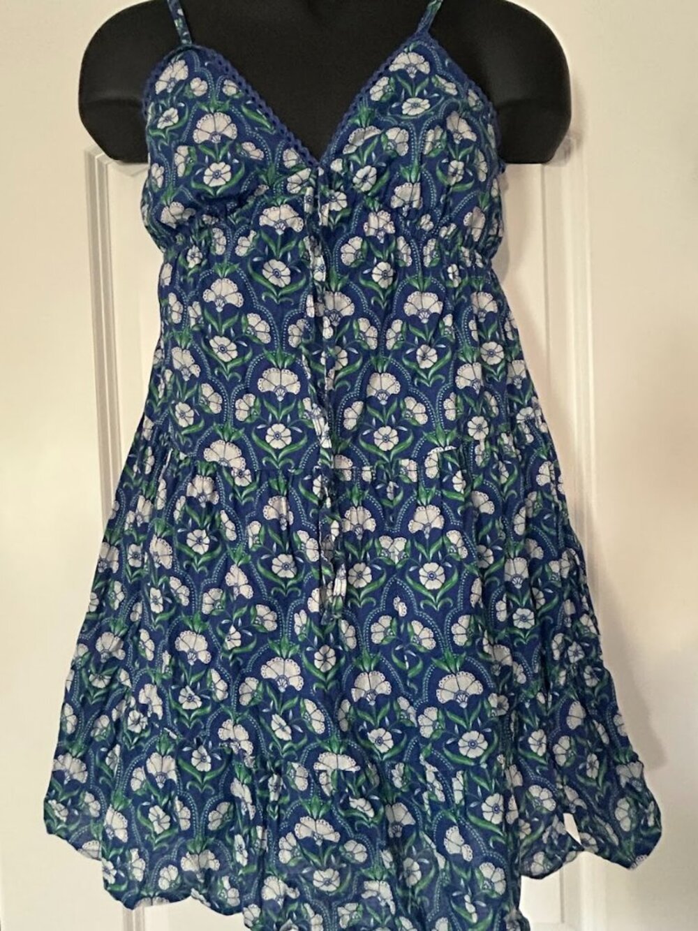 Blue Floral Mini Dress Size XS Boho Summer Whimsical Blossom Spring Size S